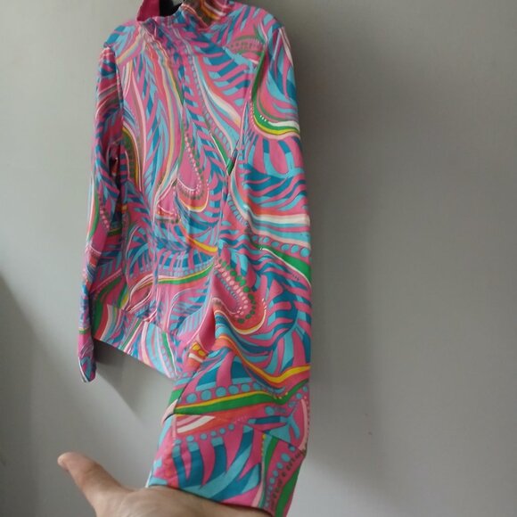 Lilly Pulitzer Women's Sz S Half Zip Track Jacket Polyester Colorful Long Sleeve - Picture 15 of 15